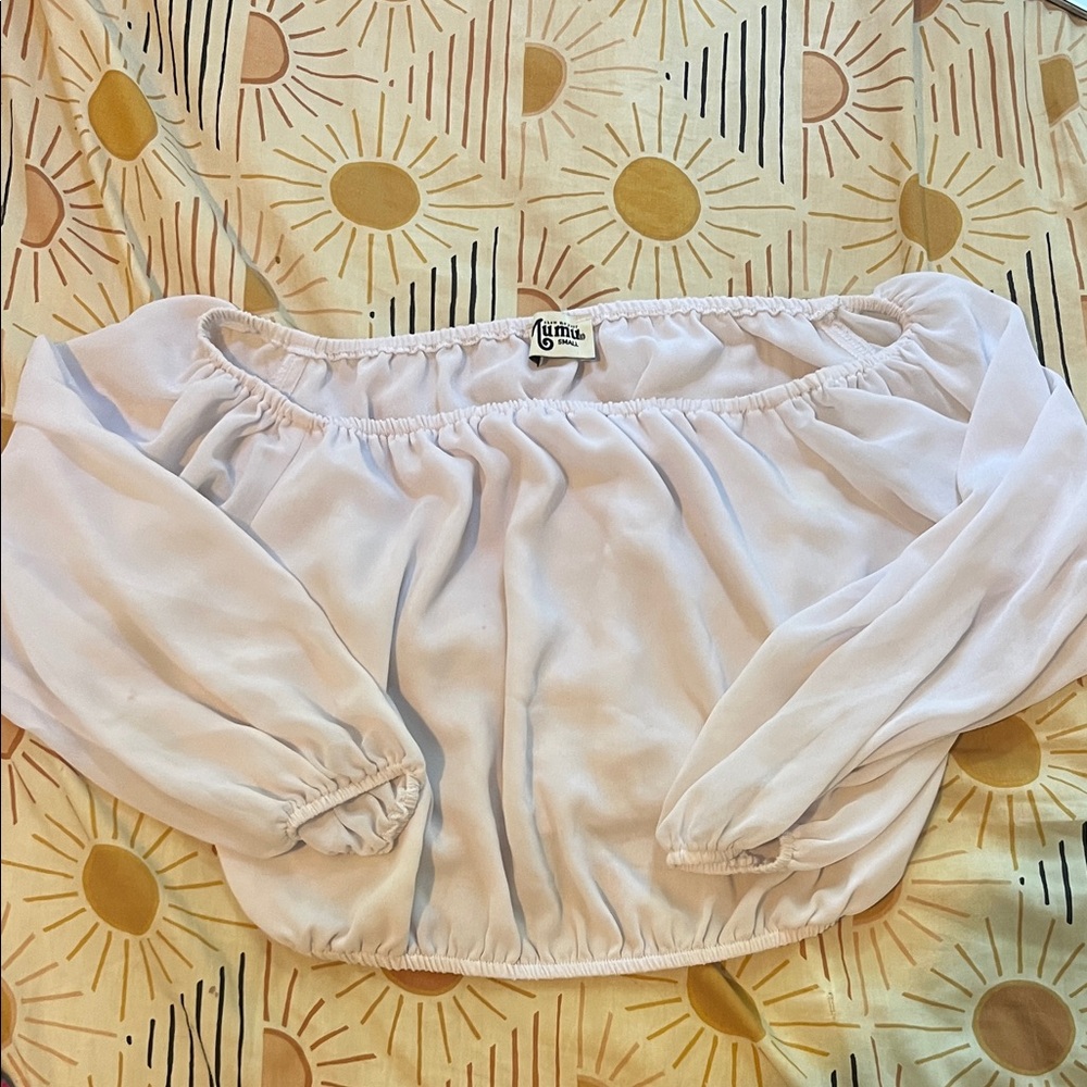 Show Me Your MuMu off the shoulder white blouse